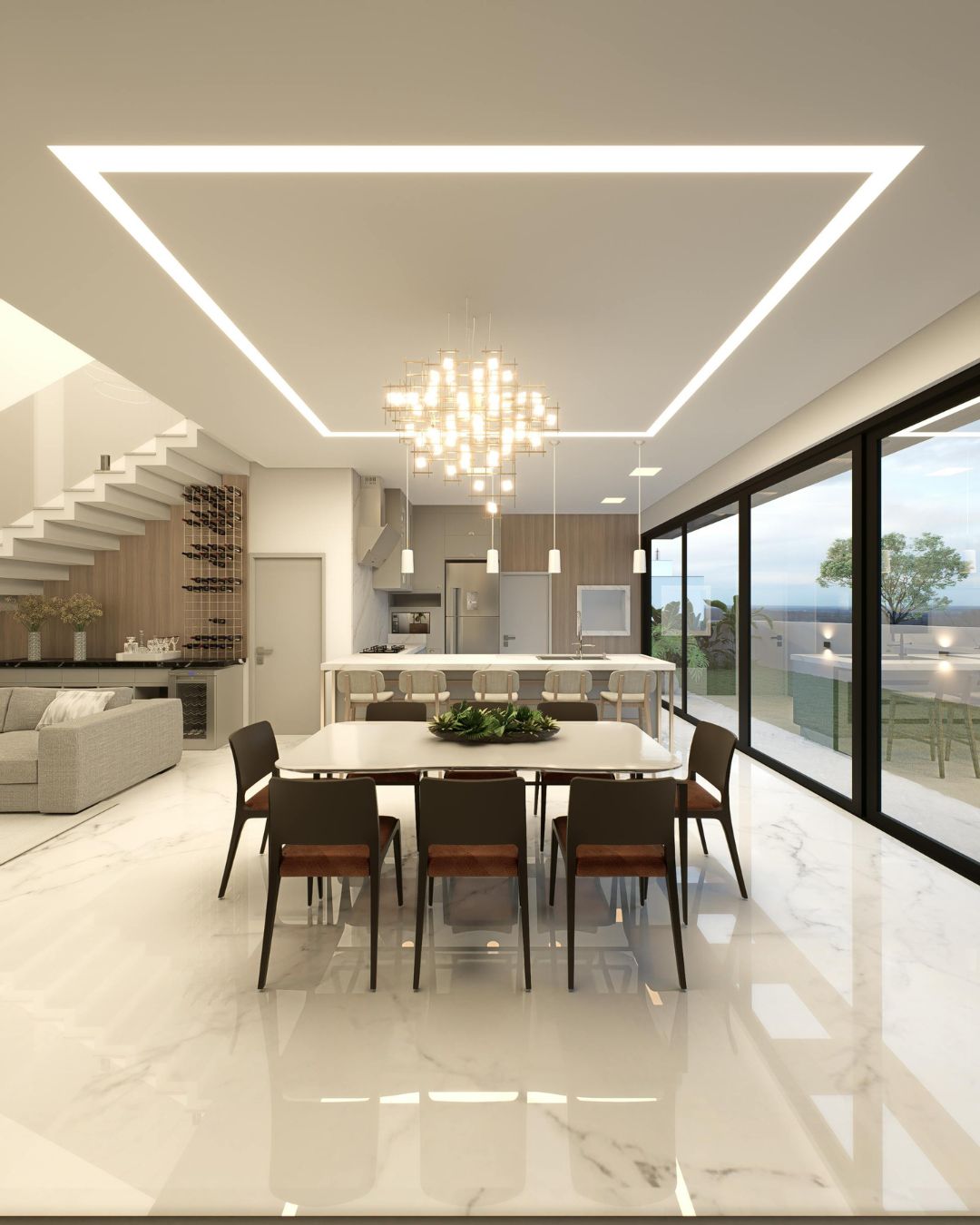 Ceilings and profile lighting by Kitchen Galaxy Interiors