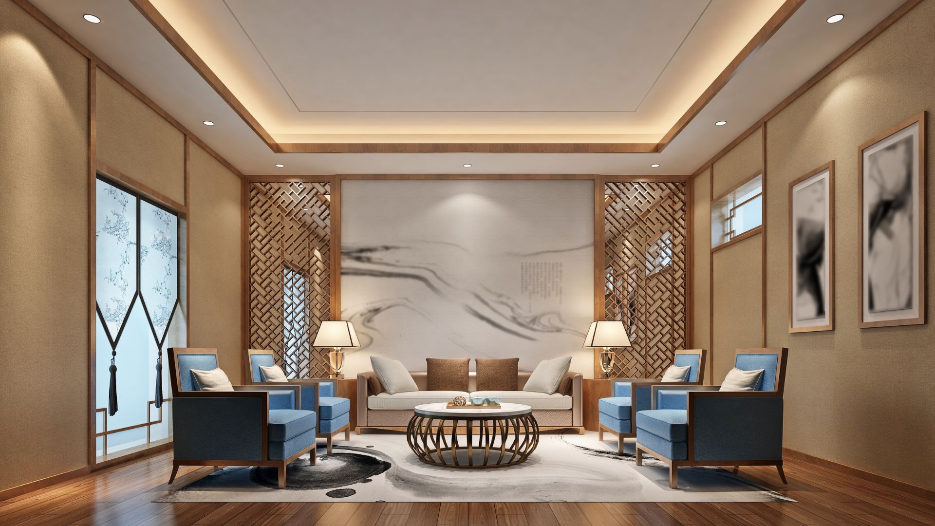 Ceiling and lighting design by Kitchen Galaxy Interiors