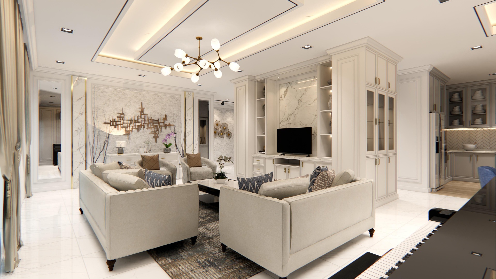 Living room interior by Kitchen Galaxy Interiors